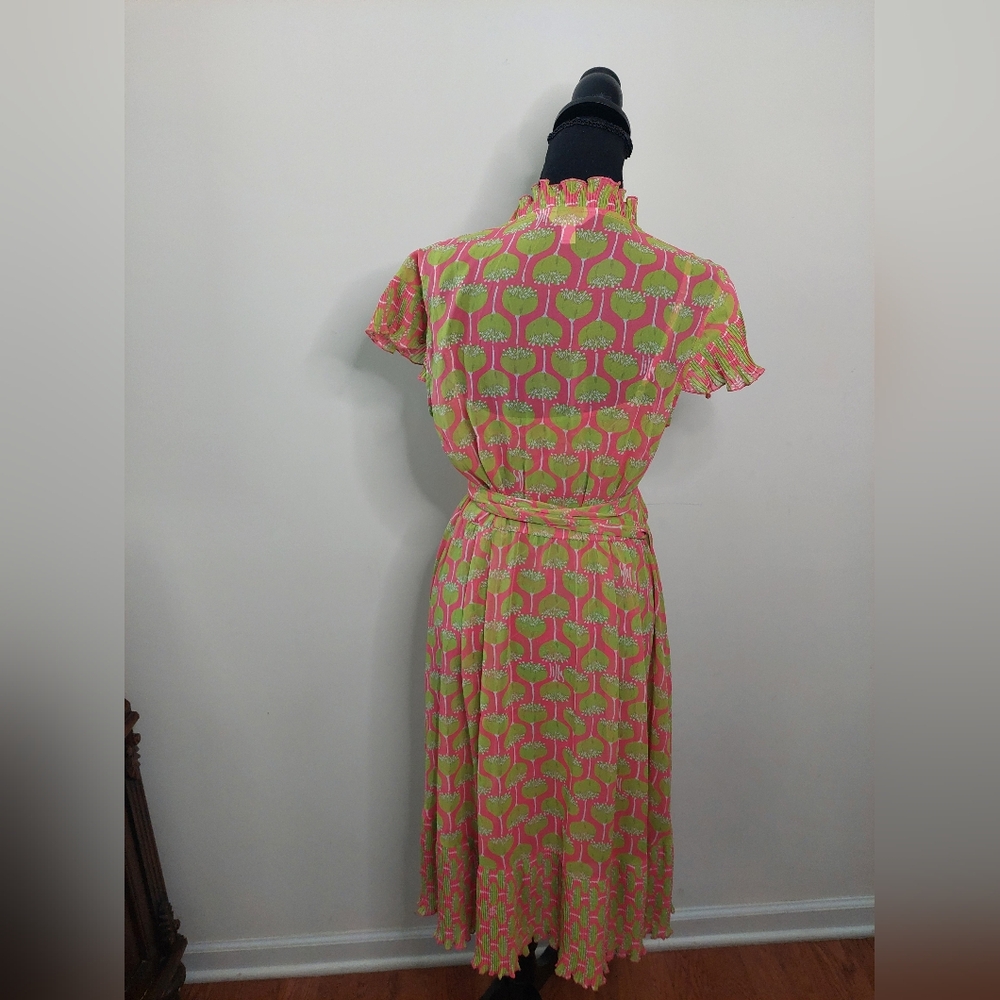 Lily PULITZER Floral Wrap Dress in Pink and Green SIZE 10 - Picture 5 of 6